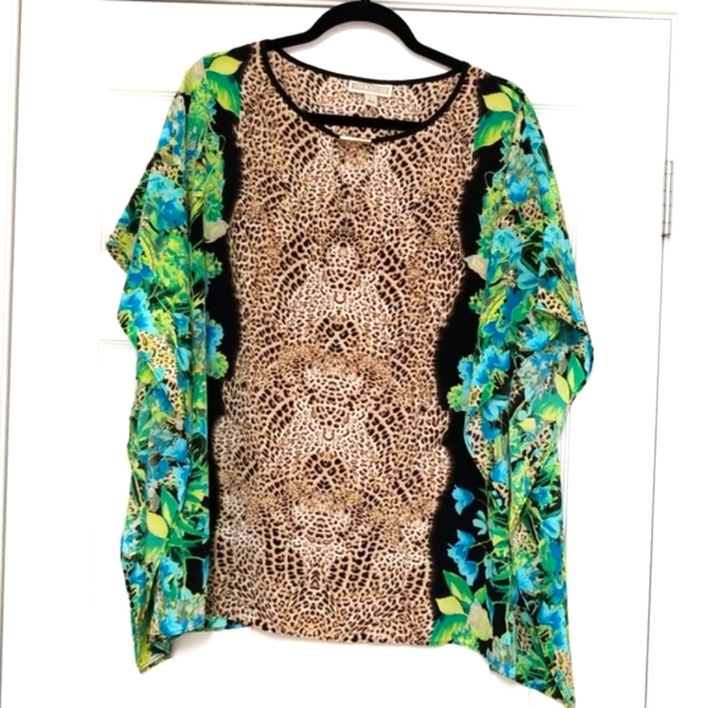 Dana Buchman Cheetah Animal Print blouse Large
